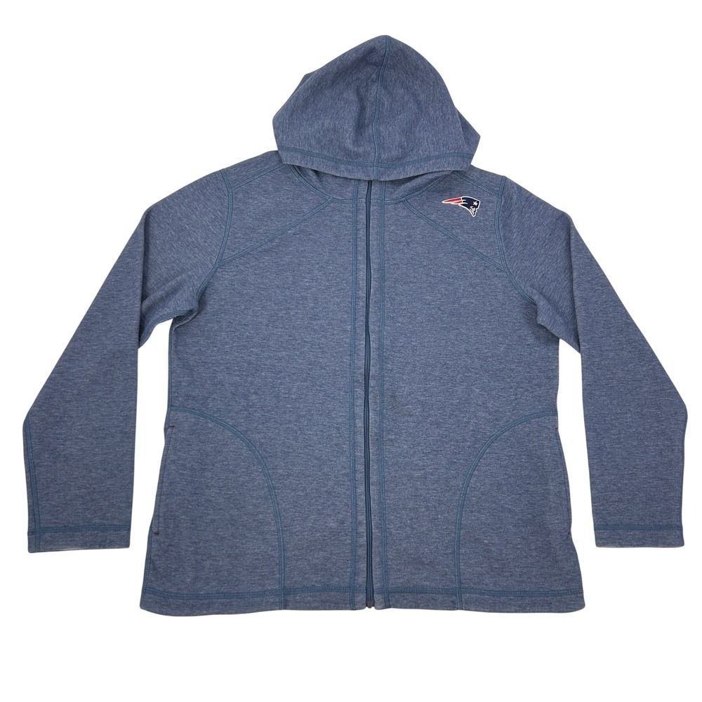 New England Patriots Jacket Women's L Blue Tommy Bahama Reversible Zip Up Hoodie